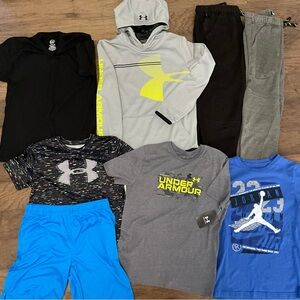 BUNDLE 8 Piece Boys Clothes Back to School Sz 14 Under Armour Hoodie Lee Joggers